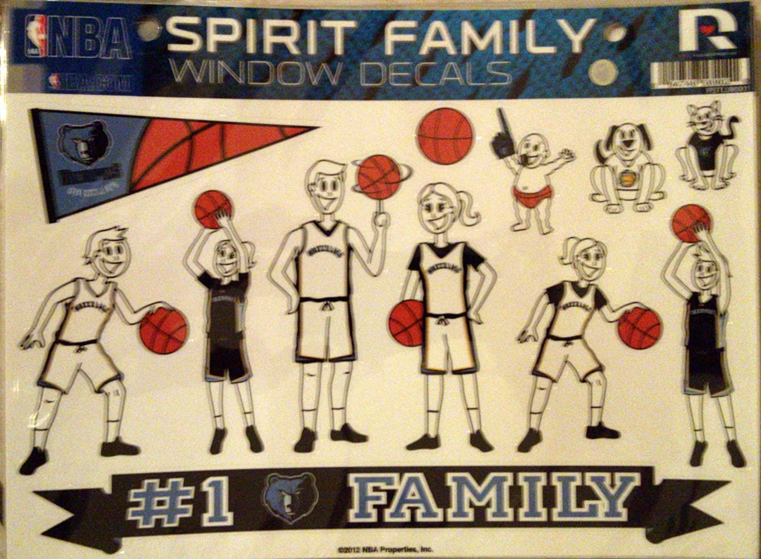 Mmephis Grizzlies Family Spirit Window Decal Stickers Sheet Basketball by Fielders Choice