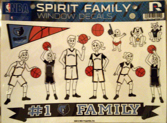 Mmephis Grizzlies Family Spirit Window Decal Stickers Sheet Basketball by Fielders Choice
