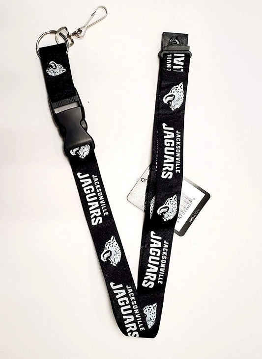 Jacksonville Jaguars Blackout Design Premium Lanyard Keychain Double Sided Breakaway Safety Design Adult 18 Inch by Fielders Choice