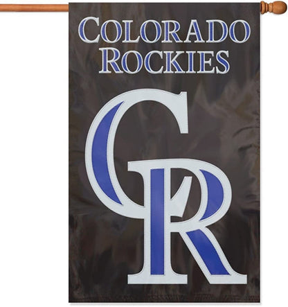 Colorado Rockies Premium Double Sided Banner Flag 28x44 Inch Applique Embroidered Outdoor Baseball by Fielders Choice
