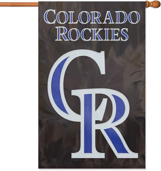 Colorado Rockies Premium Double Sided Banner Flag 28x44 Inch Applique Embroidered Outdoor Baseball by Fielders Choice
