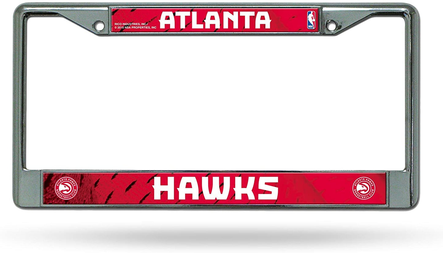 Atlanta Hawks Premium Metal License Plate Frame Chrome Tag Cover, 12x6 Inch by Fielders Choice