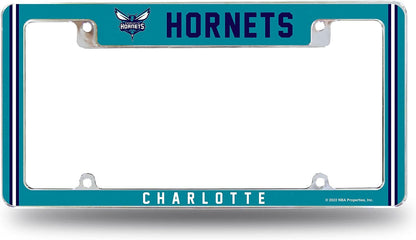 Charlotte Hornets Metal License Plate Frame Chrome Tag Cover Alternate Design 6x12 Inch by Fielders Choice