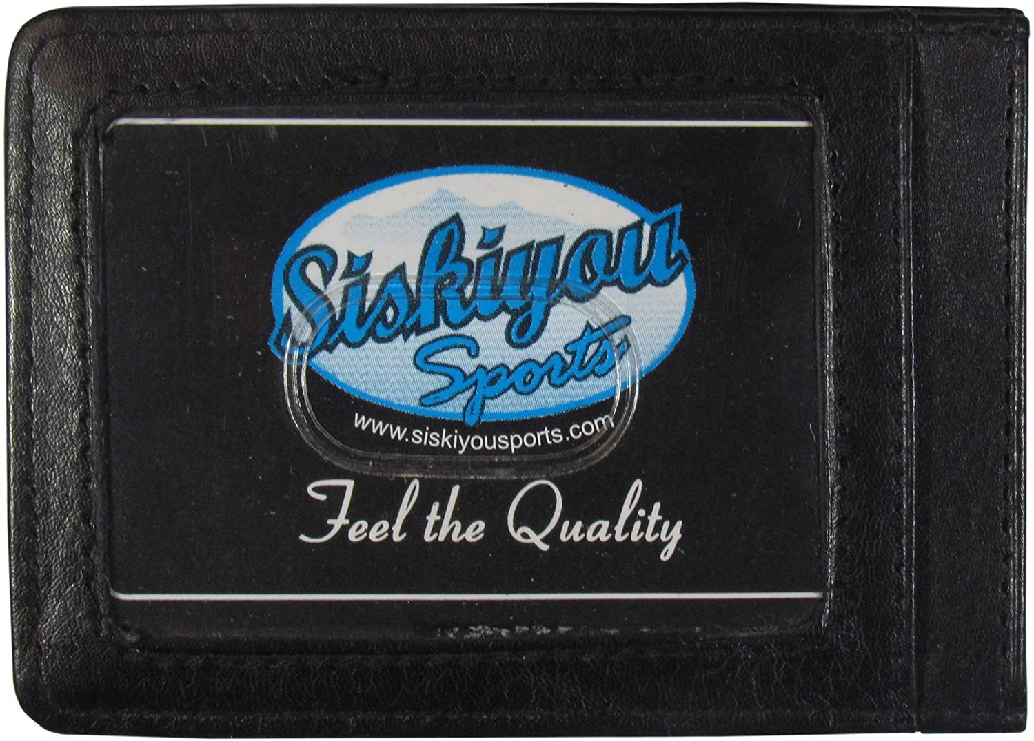New Orleans Saints Black Leather Wallet, Front Pocket Magnetic Money Clip, Printed Logo by Fielders Choice