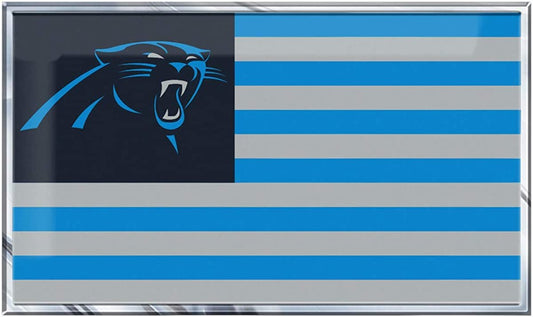 Carolina Panthers Team Flag Design Auto Emblem, Aluminum Metal, Embossed Team Color, Raised Decal Sticker, Full Adhesive Backing by Fielders Choice