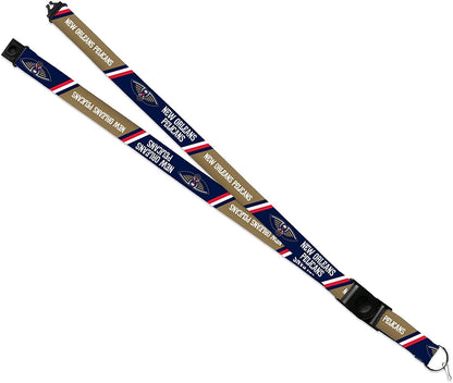 New Orleans Pelicans Premium Lanyard Keychain 18 Inch Button Clip Safety Breakaway by Fielders Choice