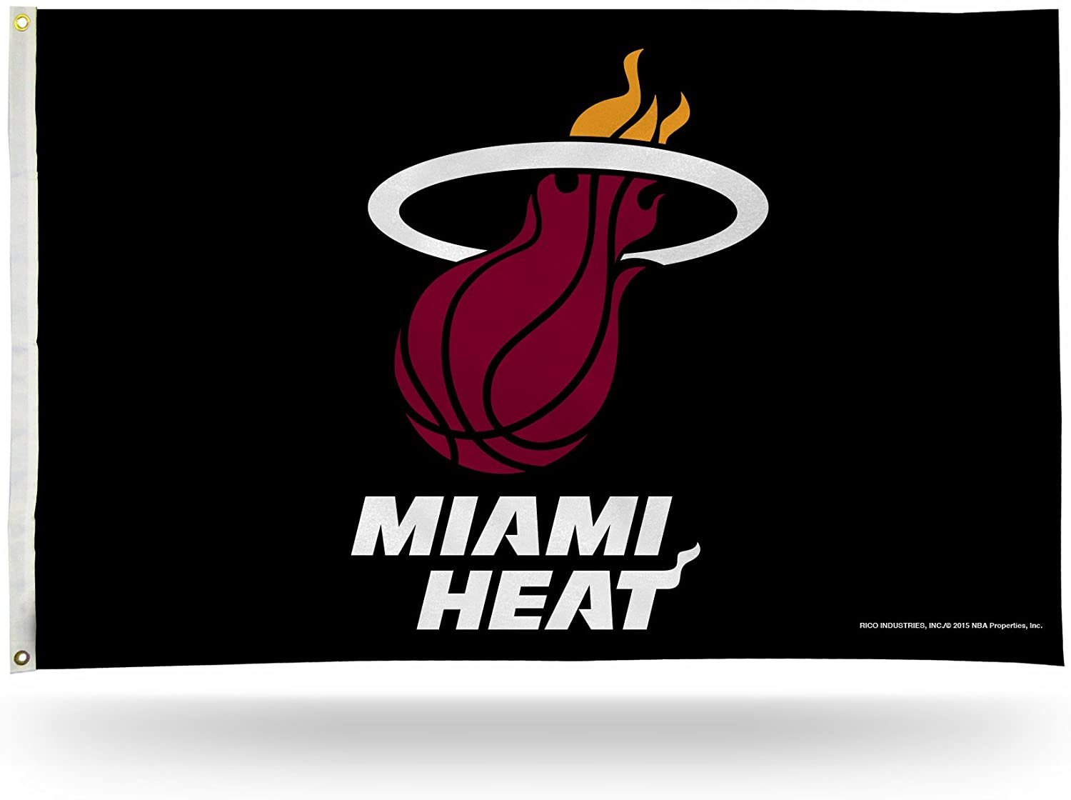 Miami Heat Premium 3x5 Feet Flag Banner, Black Design, Metal Grommets, Outdoor Use, Single Sided by Fielders Choice
