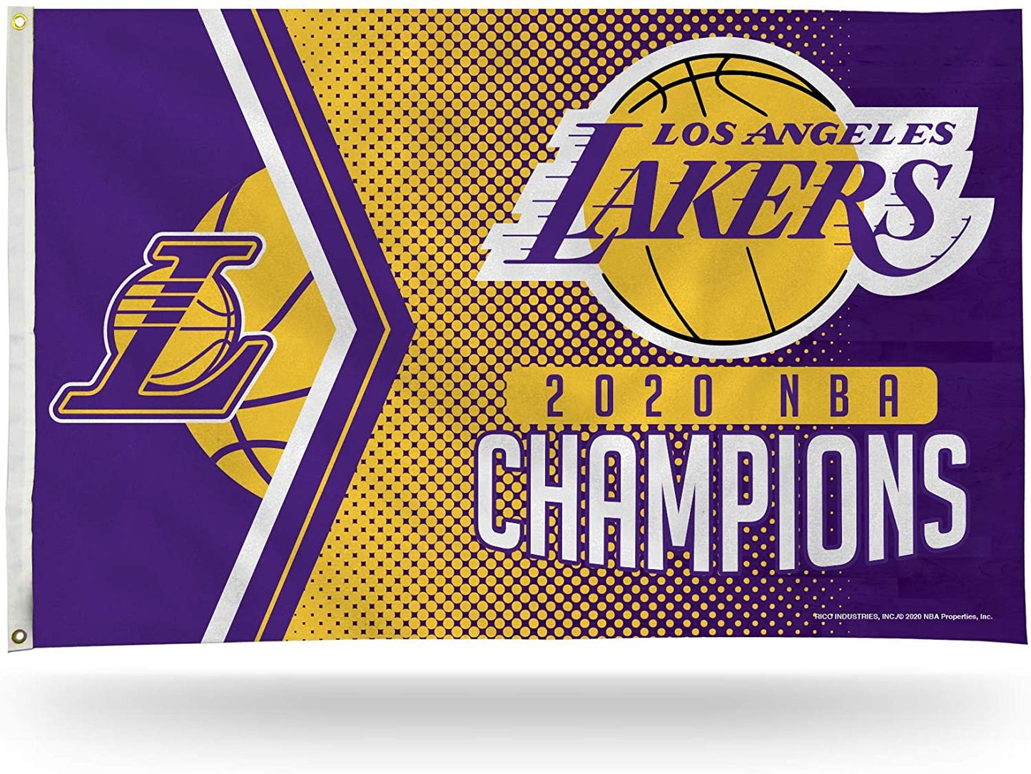 Los Angeles Lakers 2020 Champions Premium 3x5 Feet Flag Banner, Metal Grommets, Outdoor Use, Single Sided by Fielders Choice