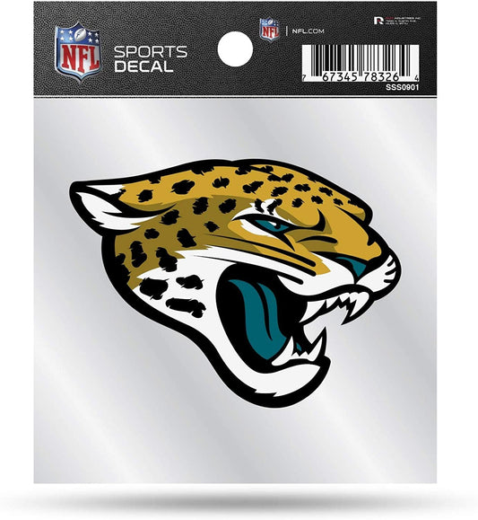 Jacksonville Jaguars Sticker Decal 4x4 Inch Clear Backing Auto Home by Fielders Choice