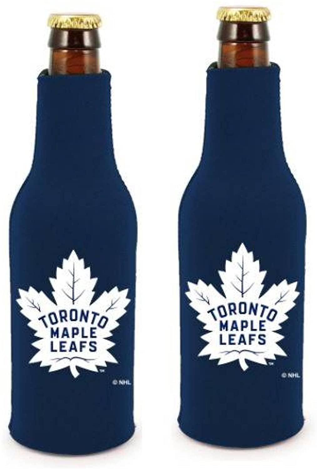 Toronto Maple Leafs New Logo 2-Pack 12oz Bottle Zipper Beverage Insulator Neoprene Holder Cooler Coolie Hockey by Fielders Choice