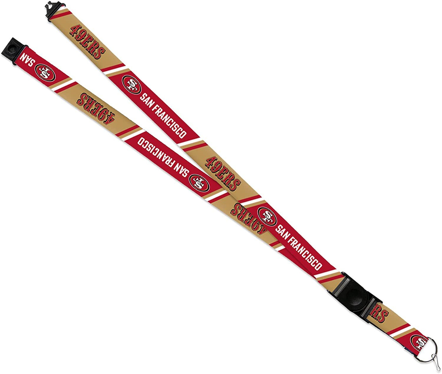 San Francisco 49ers Lanyard Keychain Double Sided Breakaway Safety Design Adult 18 Inch by Fielders Choice