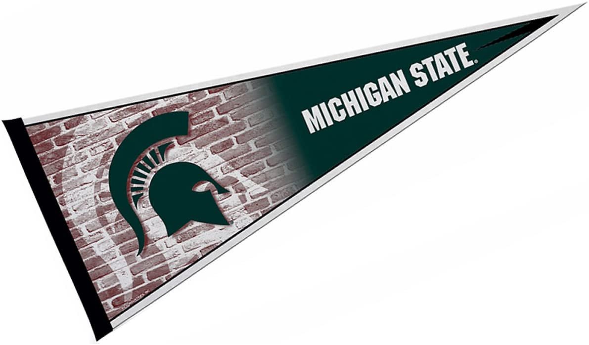 Michigan State University Spartans Soft Felt Pennant, Primary Design, 12x30 Inch, Easy To Hang by Fielders Choice