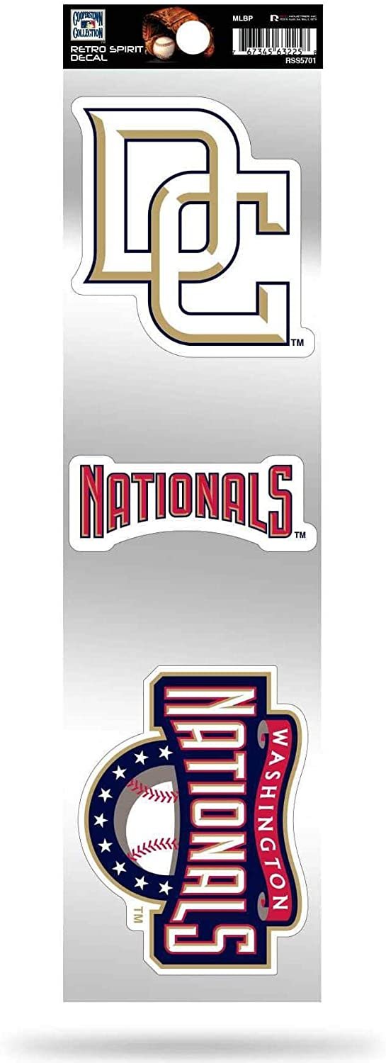 Washington Nationals Triple Retro Throwback Spirit Decals Flat Vinyl Auto Home Sticker Sheet Baseball by Fielders Choice