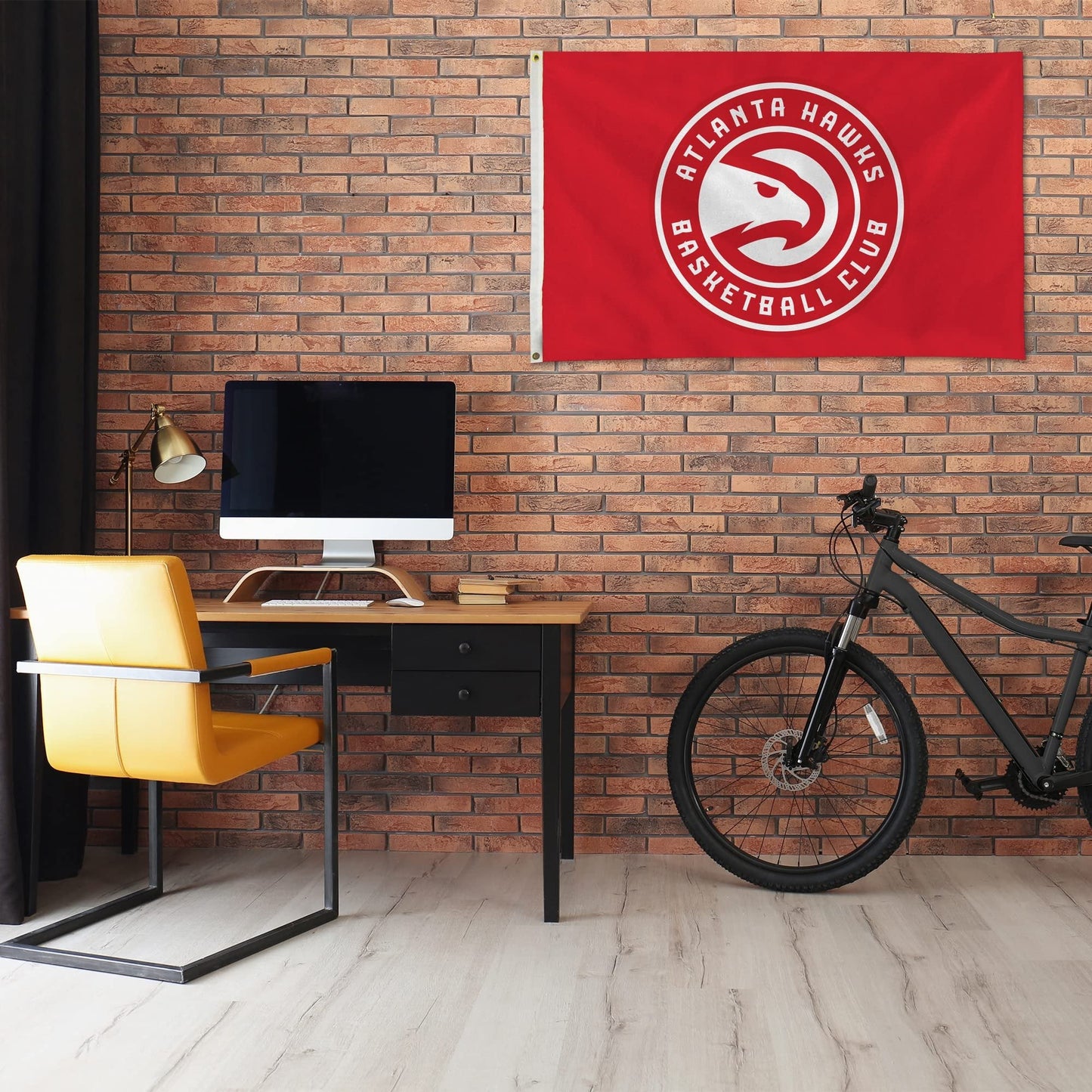 Atlanta Hawks Premium 3x5 Feet Flag Banner, Logo Design, Metal Grommets, Outdoor Use, Single Sided by Fielders Choice