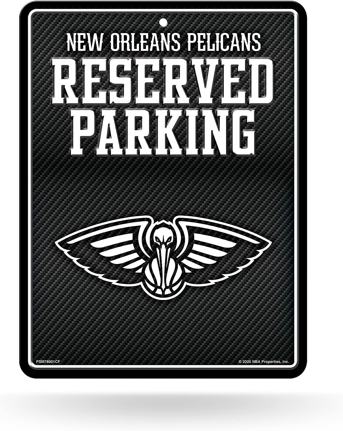 New Orleans Pelicans Metal Parking Novelty Wall Sign 8.5 x 11 Inch Carbon Fiber Design by Fielders Choice