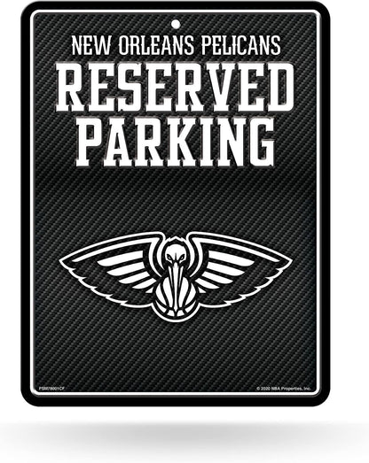New Orleans Pelicans Metal Parking Novelty Wall Sign 8.5 x 11 Inch Carbon Fiber Design by Fielders Choice