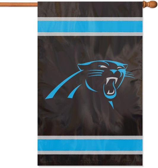 Carolina Panthers Premium Double Sided Banner Flag Applique Embroidered 28x44 Inches by Fielders Choice