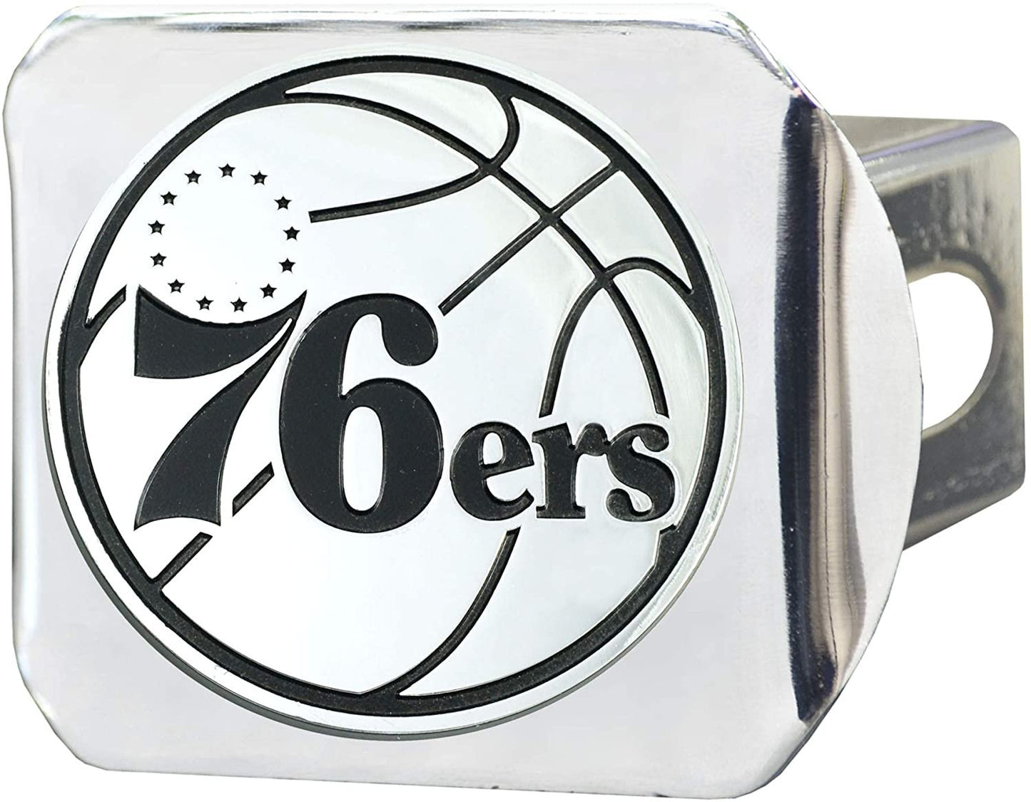 Philadelphia 76ers Hitch Cover Solid Metal with Raised Chrome Metal Emblem 2" Square Type III by Fielders Choice