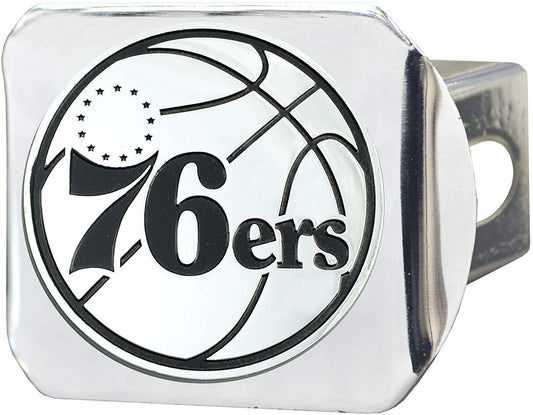 Philadelphia 76ers Hitch Cover Solid Metal with Raised Chrome Metal Emblem 2" Square Type III by Fielders Choice