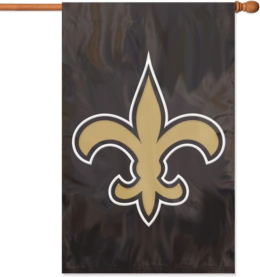 New Orleans Saints Double Sided Banner Flag Embroidered Applique 44x28 Inch by Fielders Choice