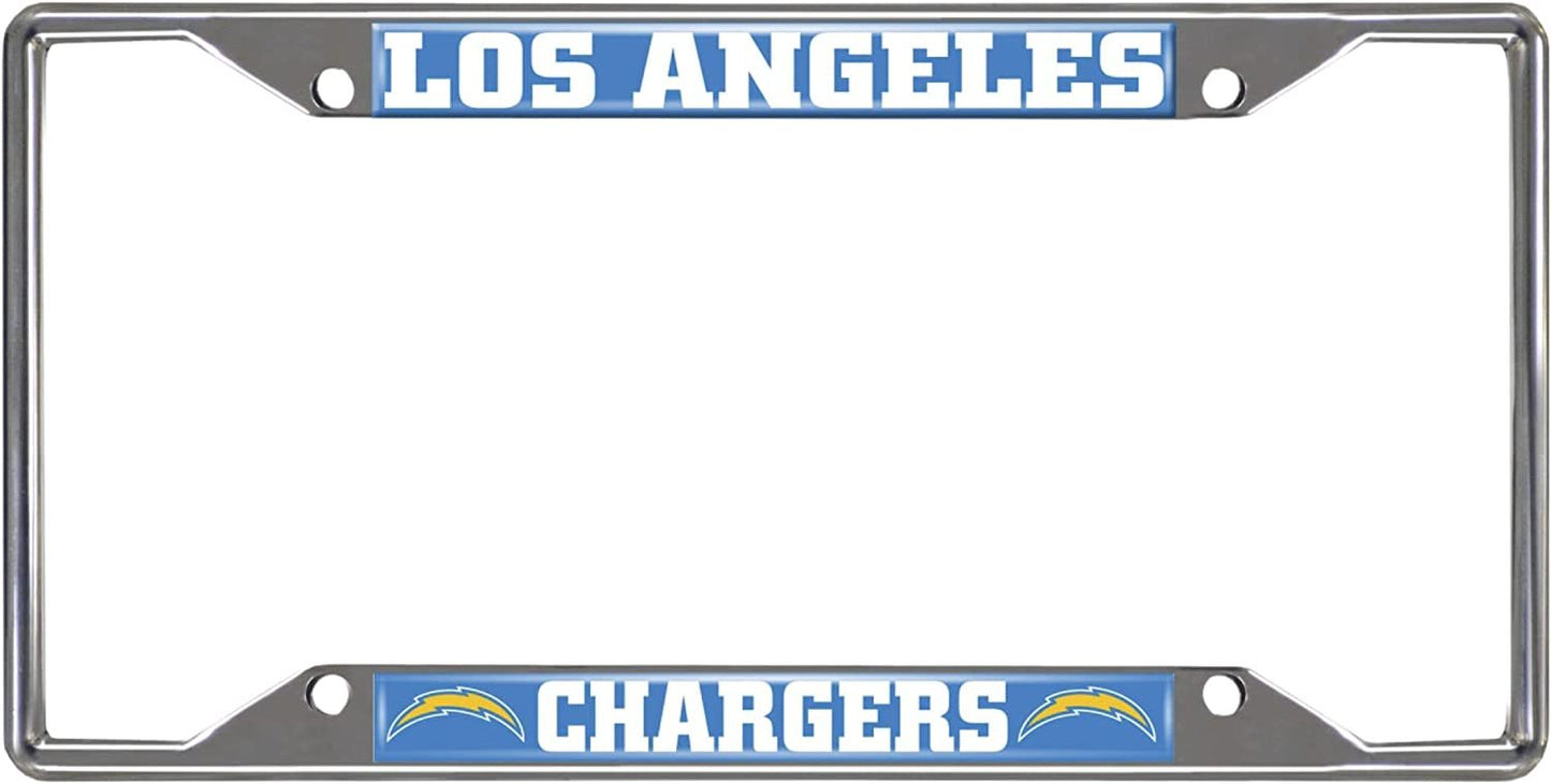Los Angeles Chargers Metal License Plate Frame Chrome Tag Cover 6x12 Inch by Fielders Choice