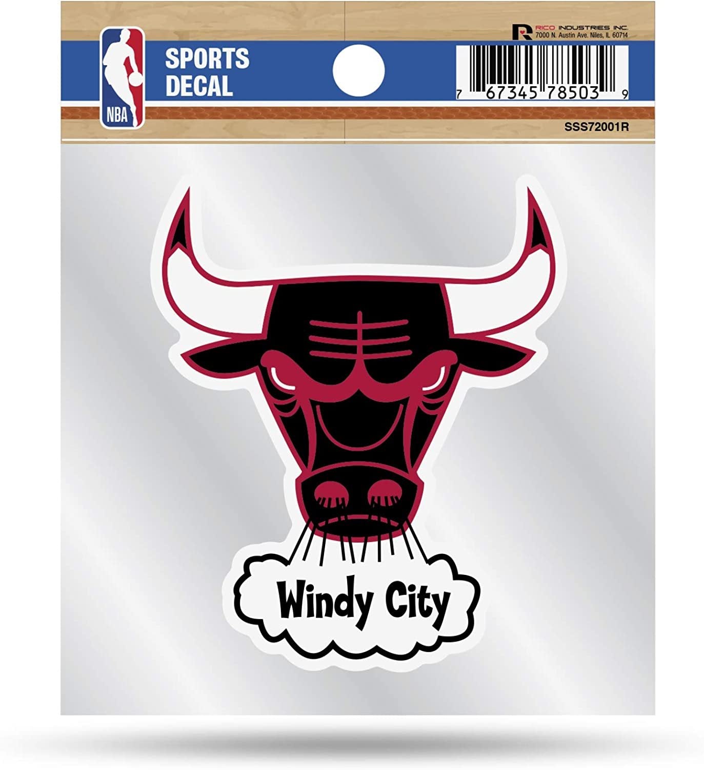 Chicago Bulls 4x4 Inch Die Cut Decal Sticker, Retro Logo, Clear Backing by Fielders Choice