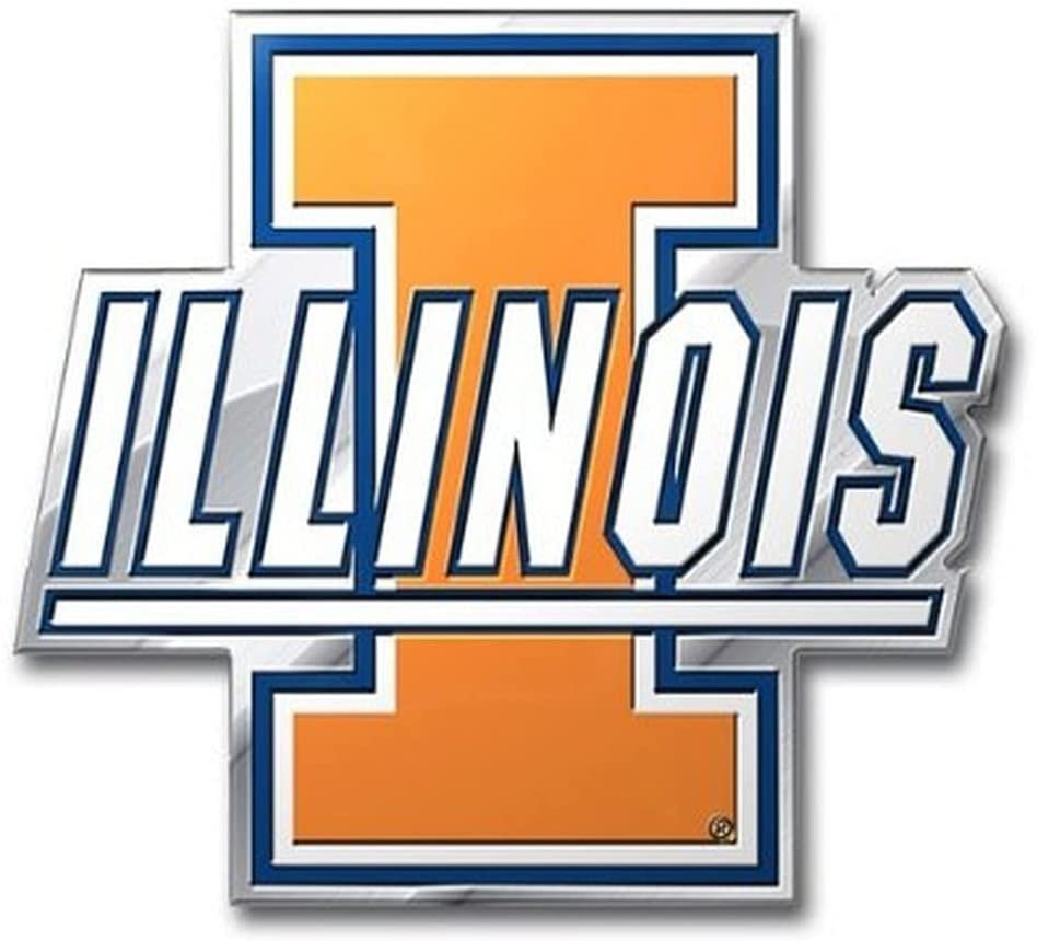 University of Illinois Illini Auto Emblem, Aluminum Metal, Embossed Team Color, Raised Decal Sticker, Full Adhesive Backing by Fielders Choice