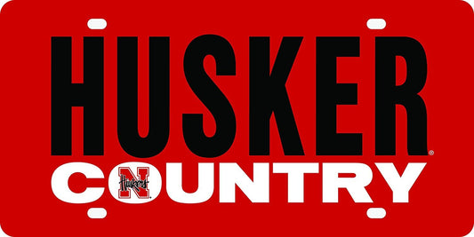 University of Nebraska Cornhuskers Laser Cut Tag License Plate, Country, Mirrored Acrylic Inlaid, 12x6 Inch by Fielders Choice