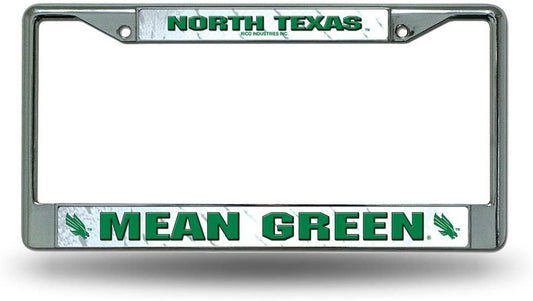 University of North Texas Mean Green Metal License License Plate Frame Chrome Tag Cover, 12x6 Inch by Fielders Choice