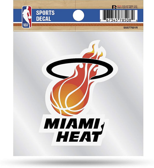 Miami Heat 4x4 Inch Die Cut Decal Sticker, Retro Logo, Clear Backing by Fielders Choice