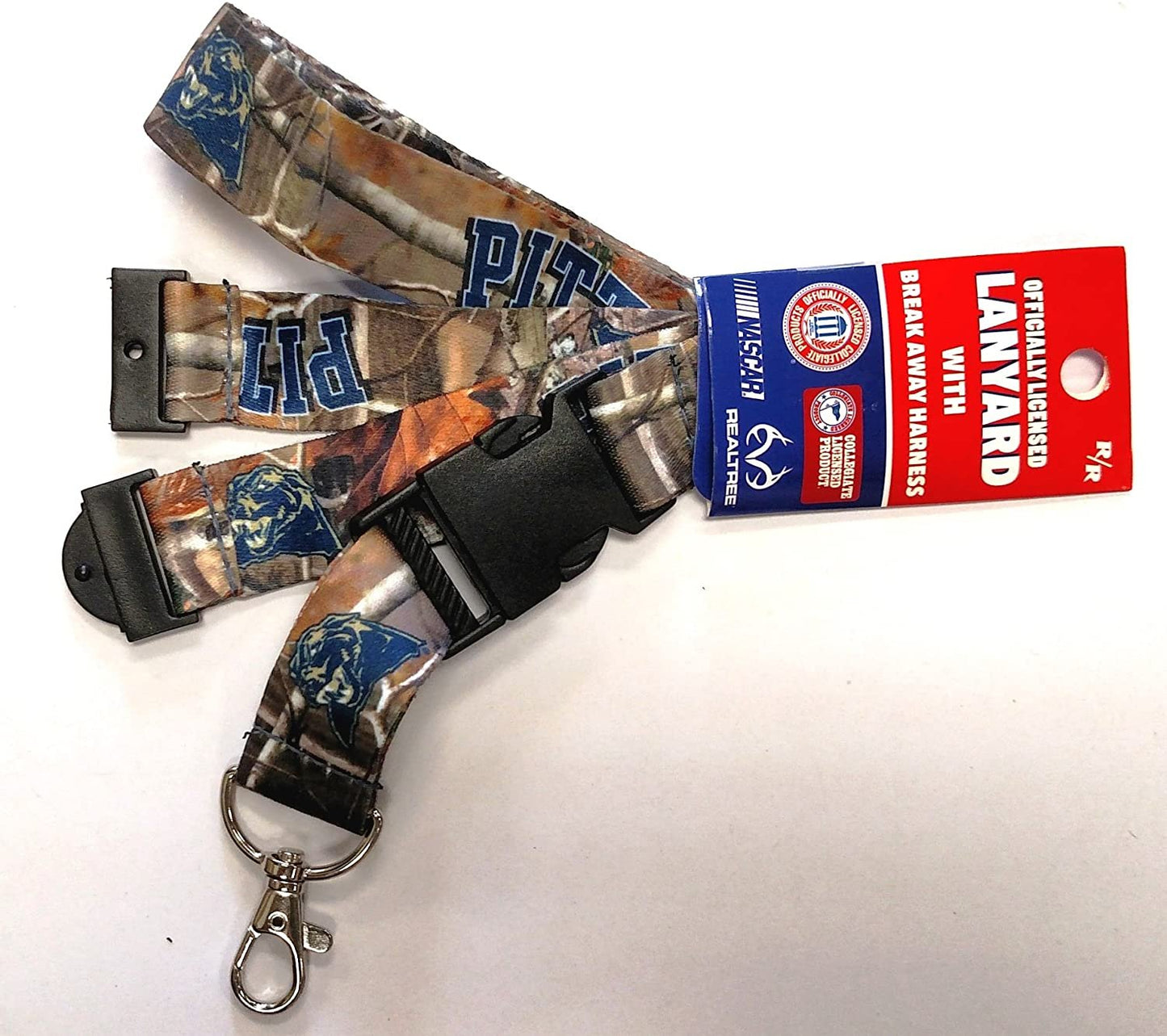 University of Pittsburgh Panthers Pitt Camo Lanyard Keychain Double Sided Breakaway Safety Design Adult 18 Inch by Fielders Choice