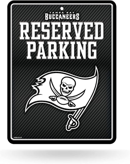 Tampa Bay Buccaneers Metal Parking Novelty Wall Sign 8.5 x 11 Inch Carbon Fiber Design by Fielders Choice