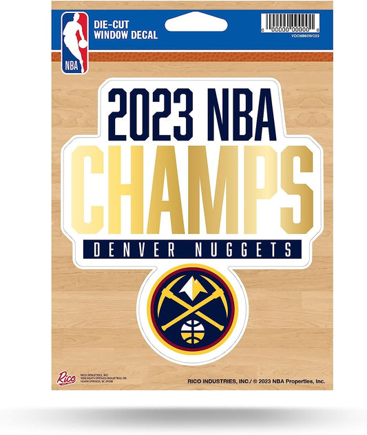 Denver Nuggets 2023 NBA Champions 5 Inch Die Cut Decal Sticker, Flat Vinyl, Clear Adhesive Backing by Fielders Choice
