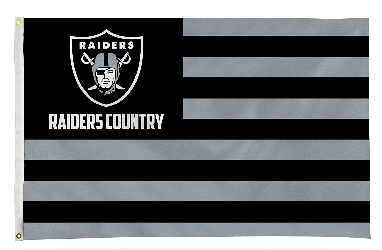 Las Vegas Raiders Premium 3x5 Feet Flag Banner, Country Design, Metal Grommets, Outdoor Use, Single Sided by Fielders Choice