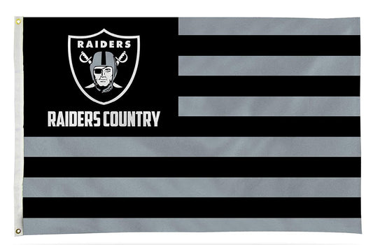 Las Vegas Raiders Premium 3x5 Feet Flag Banner, Country Design, Metal Grommets, Outdoor Use, Single Sided by Fielders Choice