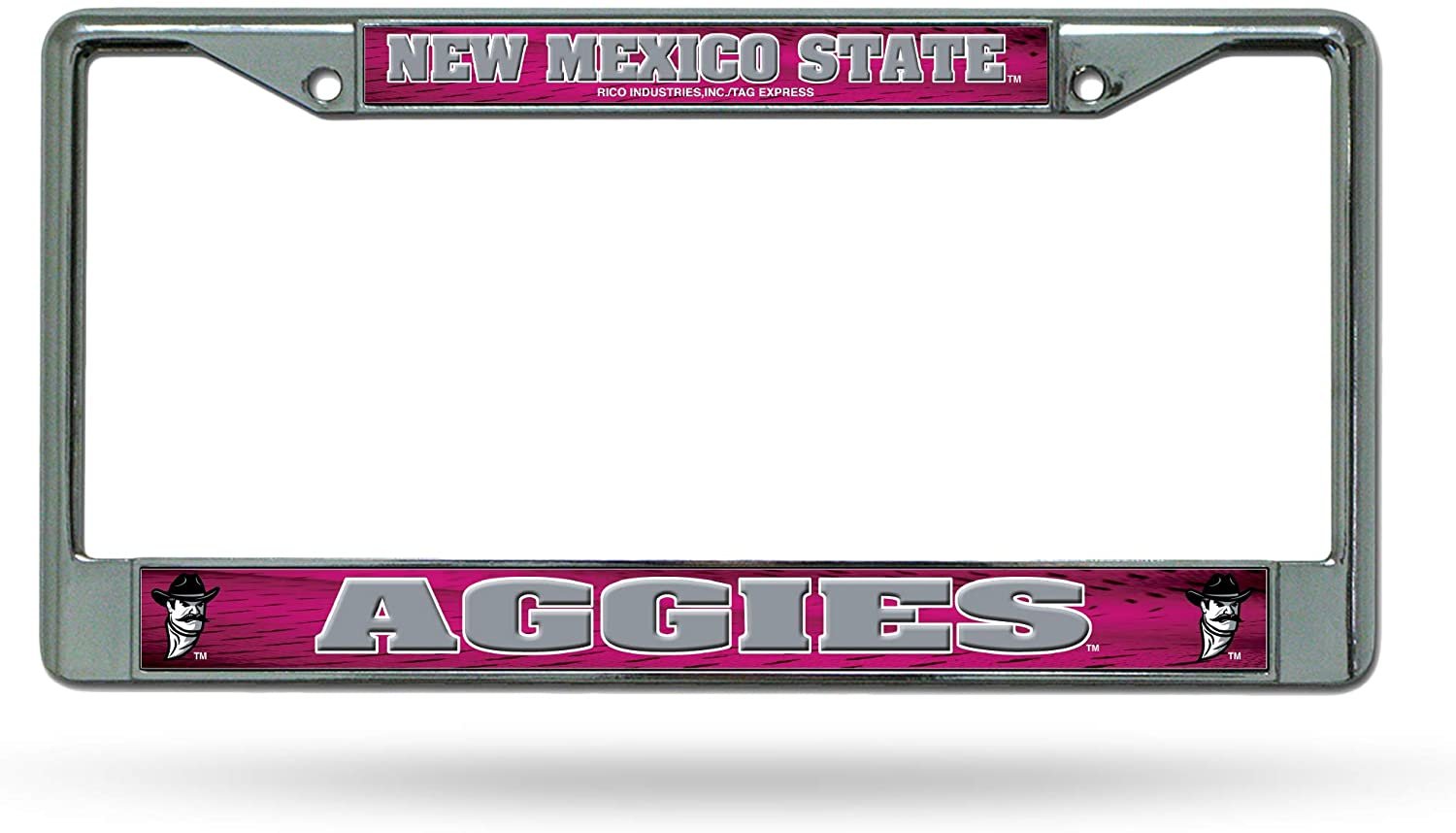 New Mexico State University Aggies Premium Metal License Plate Frame Chrome Tag Cover, 12x6 Inch by Fielders Choice