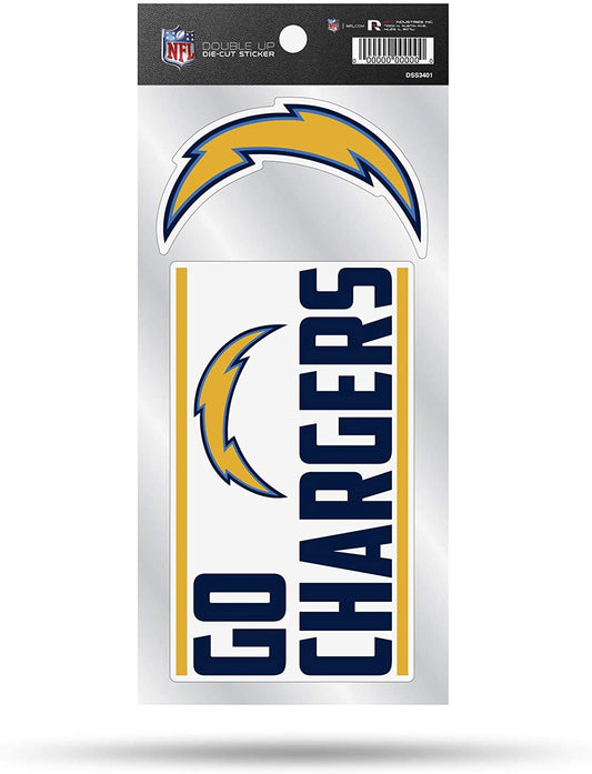 Los Angeles Chargers Double Up Die Cut 2-Piece Sticker Sheet by Fielders Choice