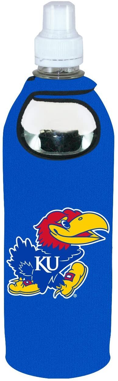 Kansas Jayhawks 1/2 Liter Water Bottle Neoprene Beverage Insulator Holder Cooler with Clip University of by Fielders Choice