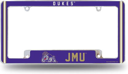 James Madison University Dukes Metal License Plate Frame Chrome Tag Cover 12x6 Inch Alternate Design by Fielders Choice