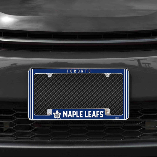 Toronto Maple Leafs Metal License Plate Frame Chrome Tag Cover Alternate Design 6x12 Inch by Fielders Choice