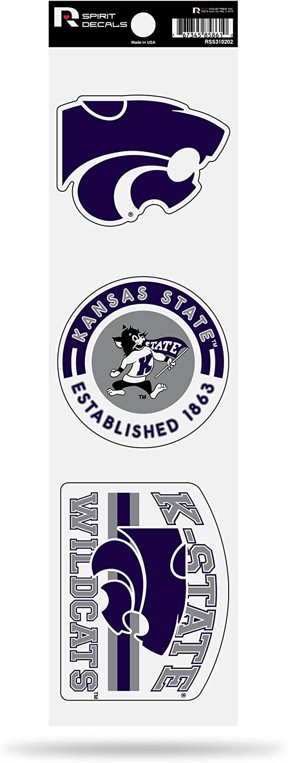 Rico Industries NCAA Kansas State Wildcats 3-Piece Retro Spirit Decals by Fielders Choice