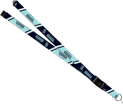 Seattle Kraken Premium Double Sided Lanyard Keychain, Detachable Buckle, Breakaway Safety Clip by Fielders Choice