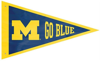 University of Michigan Wolverines Premium 3x5 Flag Banner, Pennant Design, Applique, Indoor or Outdoor, Single Sided by Fielders Choice