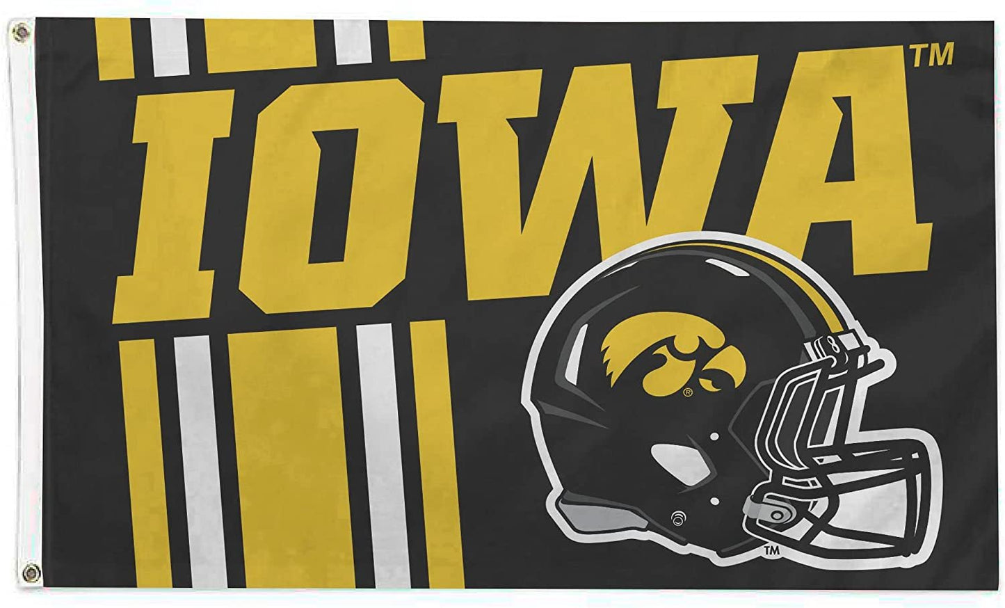 University of Iowa Hawkeyes Flag Banner 3x5 Feet Metal Grommets Helmet Design by Fielders Choice