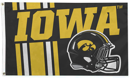University of Iowa Hawkeyes Flag Banner 3x5 Feet Metal Grommets Helmet Design by Fielders Choice