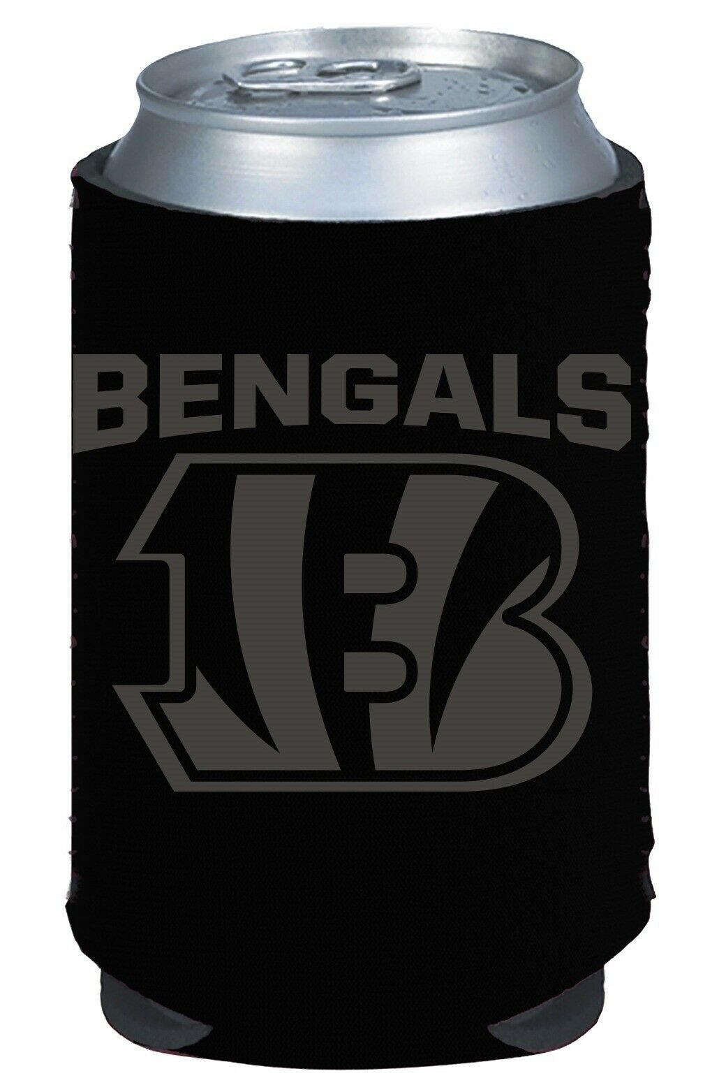 Cincinnati Bengals 2-Pack Tonal Black CAN Neoprene Beverage Insulator Holder by Fielders Choice