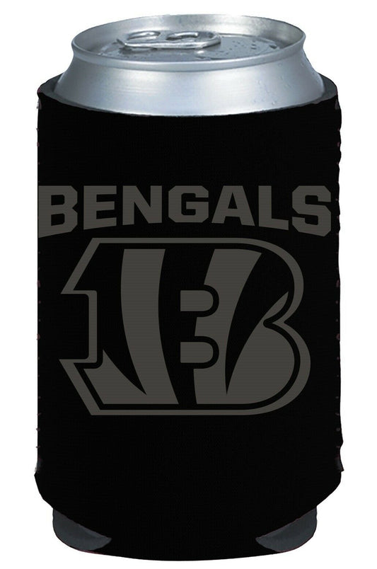 Cincinnati Bengals 2-Pack Tonal Black CAN Neoprene Beverage Insulator Holder by Fielders Choice