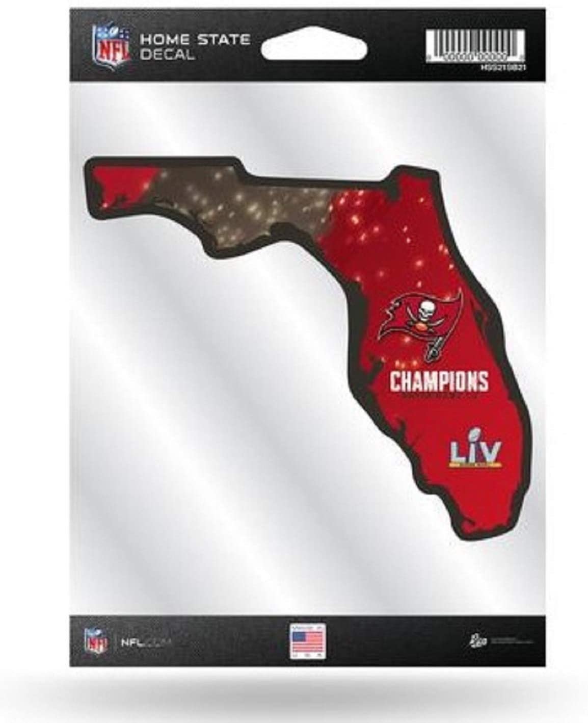 Tampa Bay Buccaneers Super Bowl LV Champions 5 Inch Sticker Decal, Home State Design, Flat Vinyl, Full Adhesive Backing by Fielders Choice