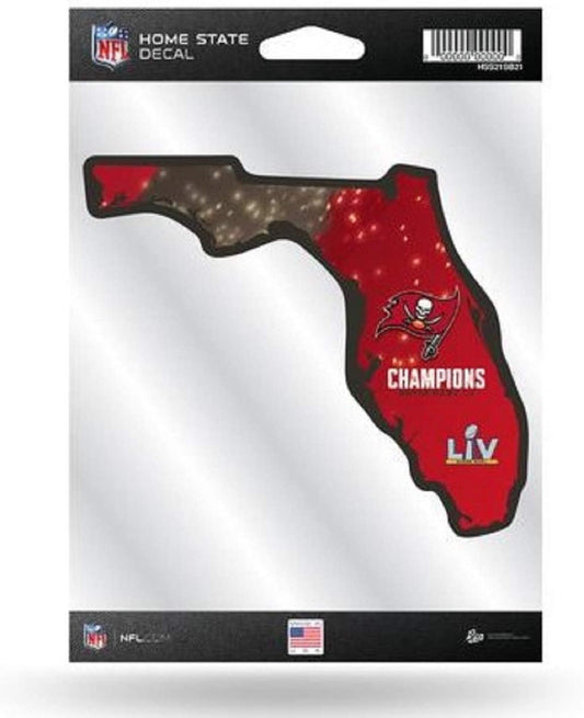 Tampa Bay Buccaneers Super Bowl LV Champions 5 Inch Sticker Decal, Home State Design, Flat Vinyl, Full Adhesive Backing by Fielders Choice