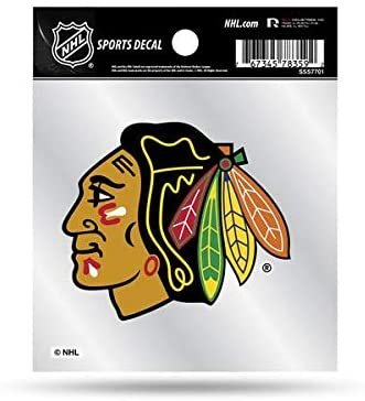 Chicago Blackhawks 4x4 Inch Die Cut Decal Sticker, Primary Logo, Clear Backing by Fielders Choice